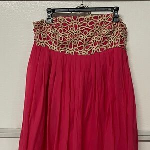 Lilly Pulitzer Strapless Pink Dress with Gold Accents